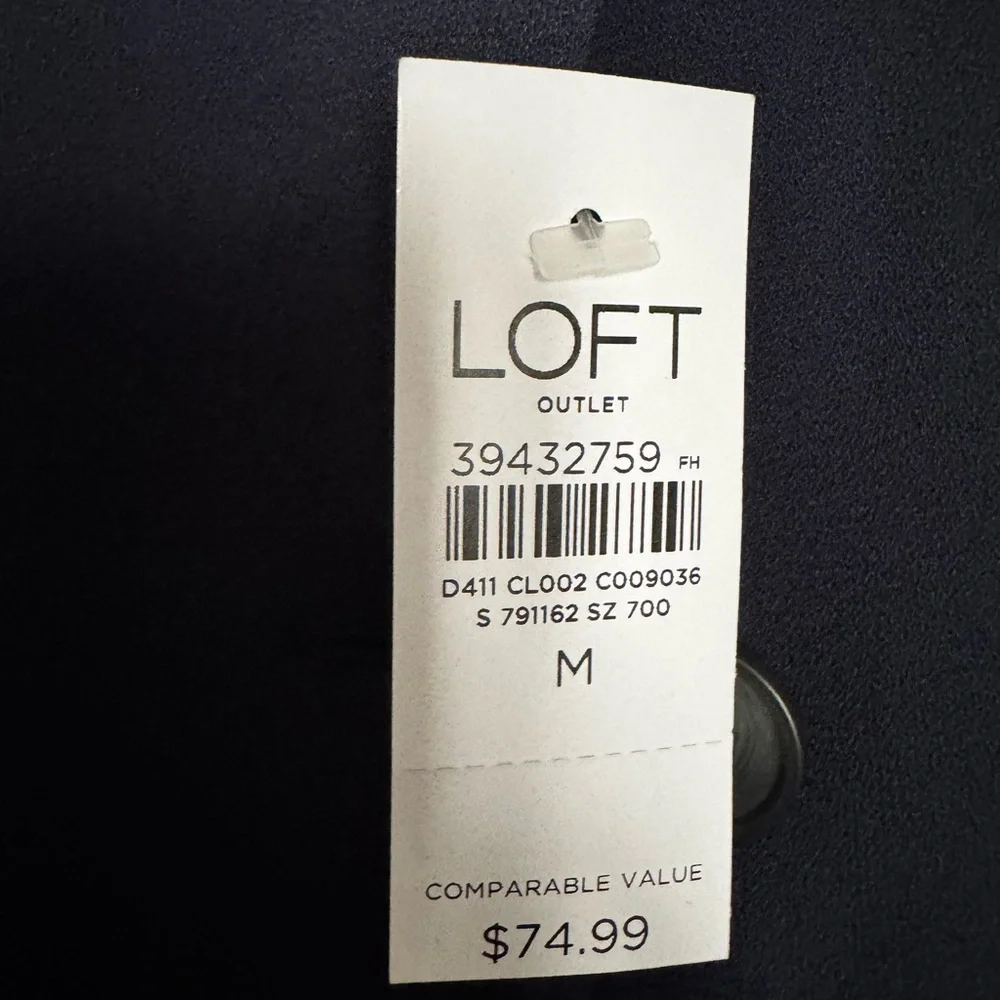 LOFT Midnight Blue Button-Front Vest - Picture 2 of 4